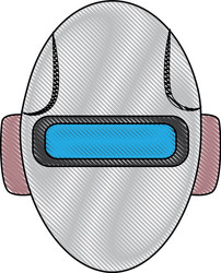 android head smiling technology smart vector image