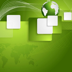 bright tech background with globe and squares vector image