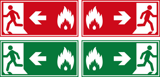Collection Emergency Fire Exit Sign Royalty Free Vector Collection Emergency Fire Exit Sign Royalty Free Vector