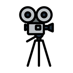Retro cinema camera icon Royalty Free Vector Image