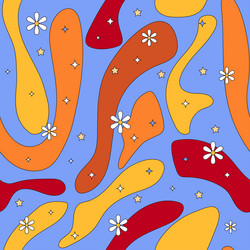 retro groovy psychedelic seamless pattern vector image