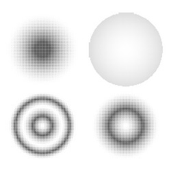 set of abstract halftone design elements gradient vector image