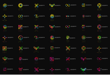 set of linear abstract logos swirl circle vector image