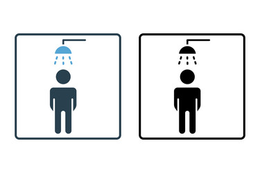 Shower icon men showering related Royalty Free Vector Image