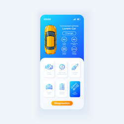 Smart car diagnostics app smartphone interface vector