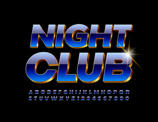 Chic Nightclub Emblem - Blue Font Vector Image