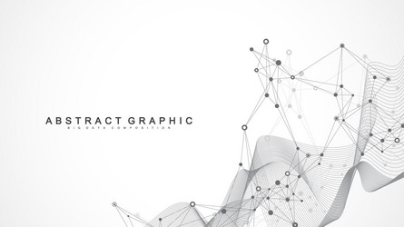 geometric abstract background with connected line vector image