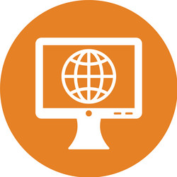 internet web browsing icon orange vector image