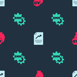 set advertising document with graph chart vector image