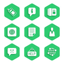 set file document signboard with text help vector image