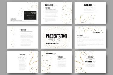 Set of 9 templates for presentation slides vector