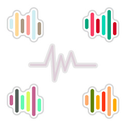 set of color label design collection sound vector image