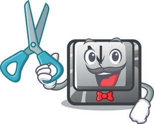 barber button n on a game character vector image