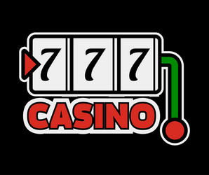 casino poker logo template lucky numebr 7 Vector Image