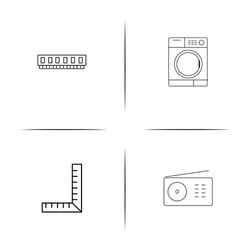 devices simple linear icon setsimple outline icons vector image