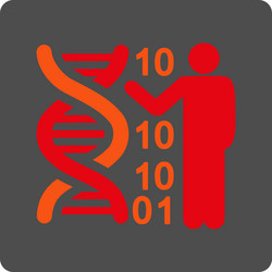 Dna code report rounded square button vector