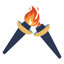 ignition of a torch from another transfer vector image