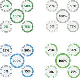 Round preloaders set loading ui vector