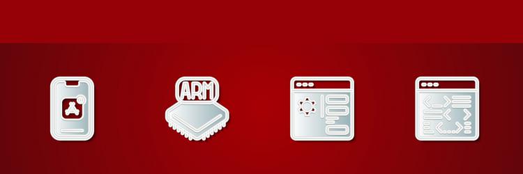 set mobile apps processor browser setting vector image