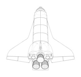 space shuttle rendering of 3d vector image