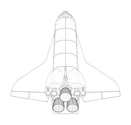 space shuttle rendering of 3d vector