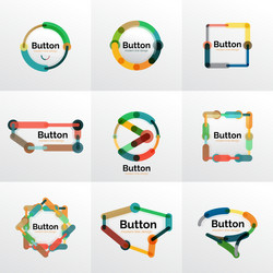 thin line design geometric button set flat vector image