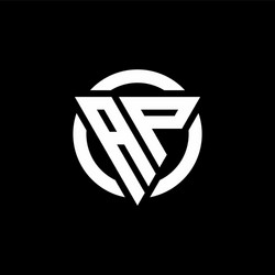 ap logo with triangle shape and circle rounded vector image