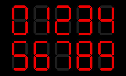 Digital Numbers Display Set vector image