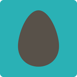 egg flat grey and cyan colors rounded button vector image