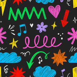 kid shape color seamless pattern background vector image