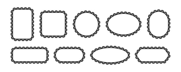lace frames with scallop rectangular and square vector image