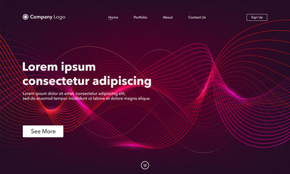 landing page abstract background website template vector image