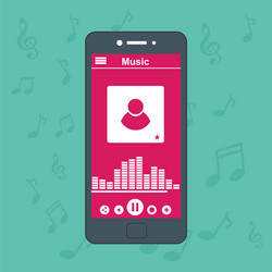 media player application app template with flat vector image