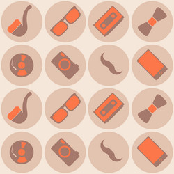 seamless background with different hipster objects vector image