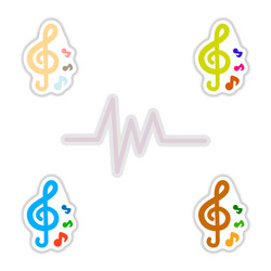 set of color label design collection sound vector image