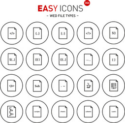 File Type Icons - Web Programming vector image
