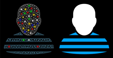 flare mesh wire frame prisoner icon with vector image