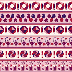 geometric striped pattern with grape juice icons vector