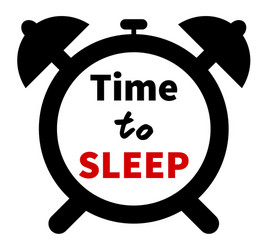 minimalistic of a clock with time for sleep text vector