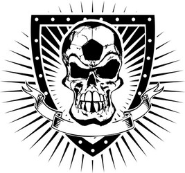 Skull Soccer Shield Vector Image