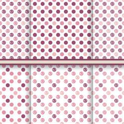 Polka dot abstract seamless patterns set Vector Image