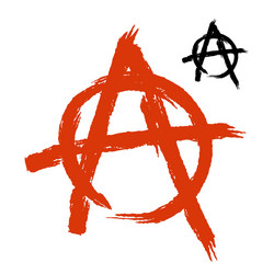 Anarchy symbol grunge style sign of disorder vector