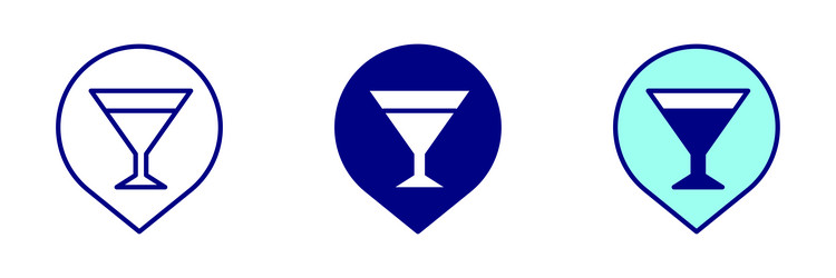 bar pin icon - navigation set vector image