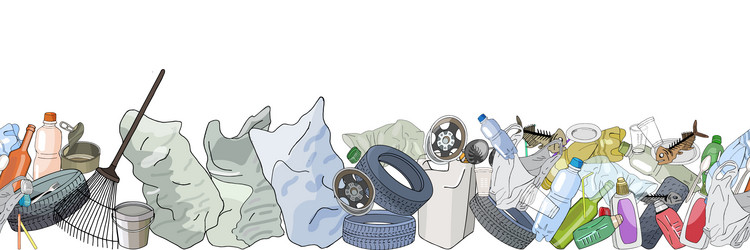Garbage Seamless Pattern - Ecology vector image