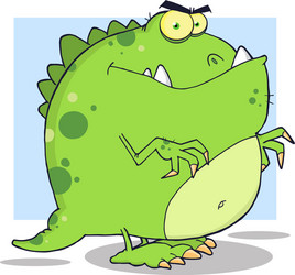 green dinosaur cartoon character Vector Image