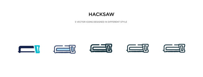 Hacksaw icon in different style two colored vector