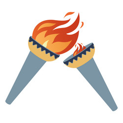 ignition of a torch from another transfer vector image