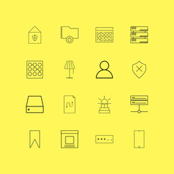 internet technologies linear icon set simple vector image