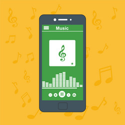 media player application app template with flat vector image