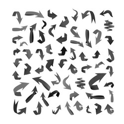 monochrome 3d arrows set vector